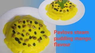 Pavlova steam pudding mango flavour recipe  പാവ്ലോവ പുഡ്ഡിംഗ്  kerala tasty kitchen special [upl. by Rehpotisrhc]