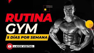 🏅 RUTINA de 5 DÍAS para GANAR MASA MUSCULAR ESC Entrenamiento Semanal Completo [upl. by Starbuck]