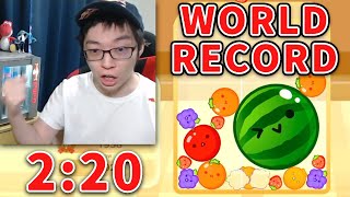 Suika Game NEW WORLD RECORD Watermelon 220 [upl. by Golda]