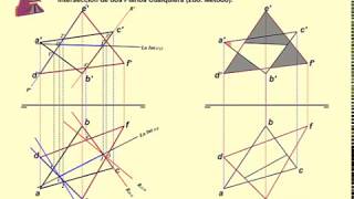 Proyecciones Ortogonales Intersección de 2 Planos Cualquiera 2do Método [upl. by Trout]