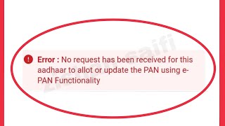 Income Tax Portal Fix No Request has been received for this aadhaar to allot or update Problem [upl. by Brodench]