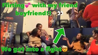 FLIRTING WITH MY FRIEND’S BOYFRIEND PRANKWE FOUGHT🤦🏽‍♀️ [upl. by Aseuqram]