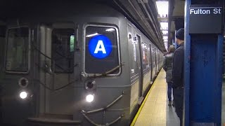 ⁴ᴷ R68A A Train Action at Fulton Street [upl. by Ardnoid]