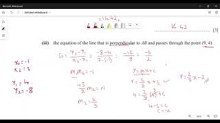 Maths IGCSE coordinate geometry part 2 topic questions [upl. by Eilahtan]