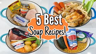 5 HEARTY SOUP RECIPES  The EASIEST Quick amp Tasty Soups YOU CAN MAKE  Julia Pacheco [upl. by Seften602]