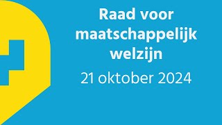 Raad voor maatschappelijk welzijn Zottegem 21 oktober 2024 [upl. by Mcevoy457]