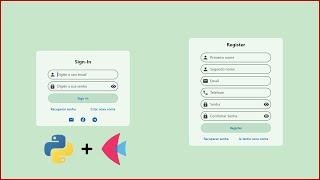 PAGINA DE LOGIN E CADASTRO COM PYTHON  FLET [upl. by Madora]
