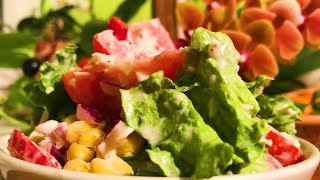 Tomato Cauliflower Rice Corn Frisée Salad with Garlic Cashew Dressing  Take 3 [upl. by Easton]