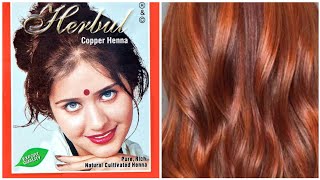 Herbul Copper Henna Hair Dye Review On Grey Hair [upl. by Aleakam]