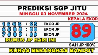 PREDIKSI SGP 3 NOVEMBER 2024  PREDIKSI SGP HARI INI  BOCORAN TOGEL SINGAPORE HARI INI  RUMUS SGP [upl. by Sigismund]