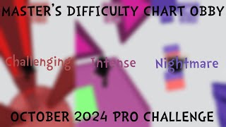 MDCO Masters Difficulty Chart Obby  October 2024 Pro Challenge [upl. by Aklog518]