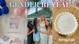 GENDER REVEAL telling my friends garden party amp hitting 1 million [upl. by Pettiford]