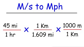 How To Convert Miles Per Hour to Meters Per Second  mph to ms [upl. by Itak]