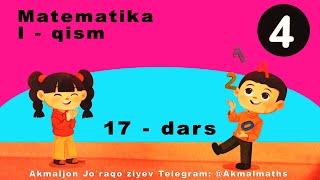 4sinf Matematika 17dars 1qism Mavzu 9 ga bolinish alomati [upl. by Ivanah469]