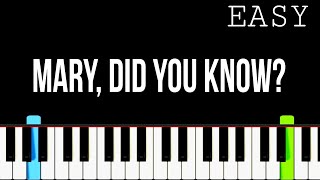 Mary Did You Know  EASY Piano Tutorial  Chords [upl. by Buckler598]