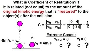 Physics 96 Coefficient of Restitution 1 of 9 What is Coefficient of Restitution 1 [upl. by Yaakov]