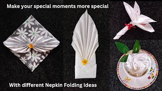 Nepkin Folding Idea । Creative Restaurant style Table Decoration ideas Rose Nepkin [upl. by Navis954]