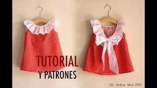 Aprender a coser Vestido para niñas patrones gratis tallas 1 a 7 años [upl. by Catharina]