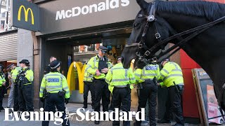 Oxford Street chaos Police make nine arrests and clash with youths [upl. by Lupe219]