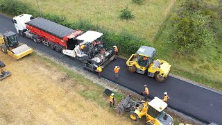 Vidéo aérienne par drone d’un chantier de Travaux Publics de réfection de voirie [upl. by Aihsatsan]