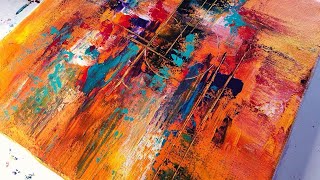 EASY Abstract Painting Technique For Acrylic On Canvas [upl. by Vasta]