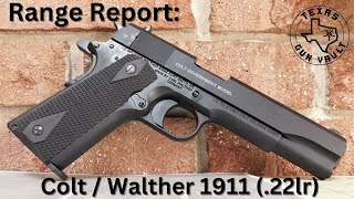 Range Report Colt  Walther Government Model 1911 chambered in 22lr [upl. by Anwahsal191]