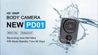 PD01 Waterproof Camera Mini Body Cam 1080P PIR Pocket Camera FHD Long Battery Life Mini Camera [upl. by Tompkins475]