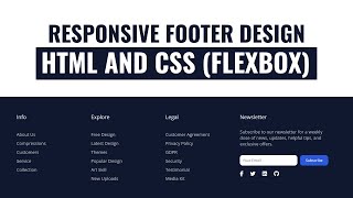 How to create responsive website footer using HTML And CSS  Responsive Footer using HTML And CSS [upl. by Paresh]