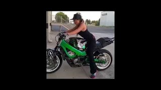 Motorcycle  Girl Burnout Fail HD [upl. by Annai]