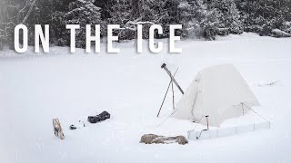 Solo Hot Tent Camping on the Ice [upl. by Eniamart]