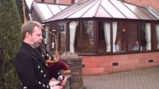 Coupar Angus Bagpiper March Scotland [upl. by Niwrehs]