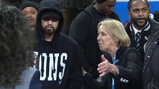 Eminem Big Sean and more celebrities show up for Lions first home playoff game in 30 years [upl. by Vasya329]