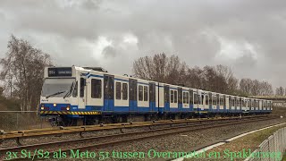 GVB triple S1S2 komt als Metro 51 langs de baan tussen Overamstel en Spaklerweg [upl. by Glaudia18]