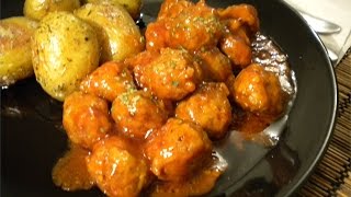 Mini Meatballs In Spicy Tomato Sauce [upl. by Haslett42]