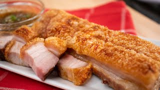 CRISPY PORK BELLY RECIPE  No Boil No Fry No Salt Crust หมูกรอบ ไม่ต้ม ไม่ทอด [upl. by Lienaj]