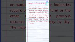 Essay on Water Conservation [upl. by Dibb146]