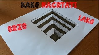 Kako nacrtati rupu u 3du  How to draw a hole in 3d [upl. by Nalon]