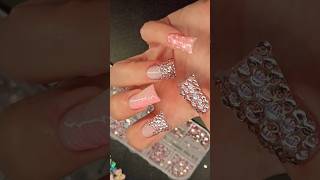 Rhinestone Frenchie  Animal Print NailDesign 💅✨️ nailart nails nailtutorial [upl. by Ojyllek]