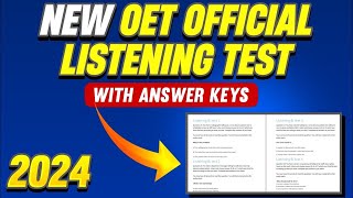 OET Official Listening Test 2024 With Answer Key For Doctors amp Nurses [upl. by Anesor]