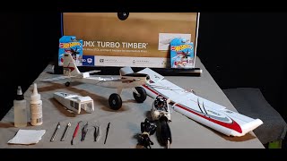 A eflite umx turbo timber bnf rc airplane wing servo repair glue fix howto as3x safe eflu6950 pt2 [upl. by Lerrej]