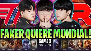 FAKER QUIERE IR AL MUNDIAL MUY ÉPICO  T1 vs KT Game 3 WORLDS 2024 LCK REGIONAL QUALIFIER [upl. by Donni407]