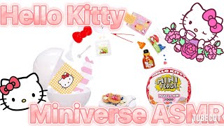 Hello Kitty Miniverse ASMR Make it Mini Food Unboxing Sanrio Craft Relaxing ASMR Cute [upl. by Etnovad]