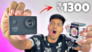 Cheapest ACTION CAMERA only ₹1300⚡️Unboxing and review 😱 [upl. by Zetnod667]