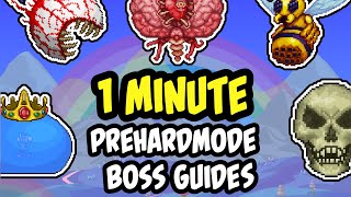 1 MINUTE BEGINNER TIPS for Prehardmode Bosses in Terraria 14 [upl. by Gavini]