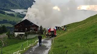 Feuerwehr Hittisau Gebäudebrand in Sibratsgfäll Hochegg am 22923 [upl. by Toy]