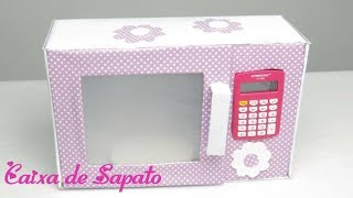 MICROONDAS DE CAIXA DE SAPATO COM PAINEL ♥ COZINHA DIY  Amelia Requintada [upl. by Leisha555]