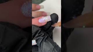 How to Apply Glitter Powder nails nailart short naildesign easynailartdesignsforbeginners [upl. by Yovonnda]