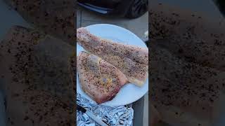 Swordfish steak for dinner is a must fish dinner asmr swordfish grill webergrill mealprep [upl. by Petuu]