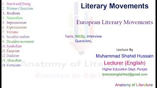 European Literary Movements PI I Literary Movements [upl. by Leund]