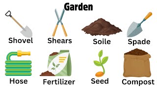 🌱⛏️ Learn English with Garden Tools Names Spelling and Pronunciation [upl. by Templa]